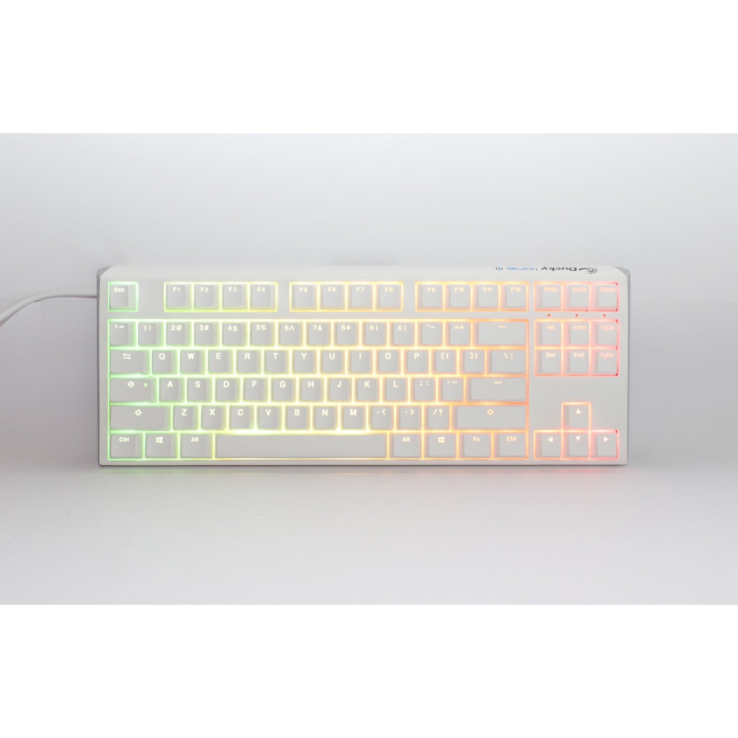 Ducky one 3 classic pure white tkl rgb mechanisch toetsenbord (wit, us lay-out (qwerty), cherry mx speed silver, 80% (tkl), rgb leds, double-shot pbt, hot-swappable, quack mechanics)