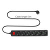 Act connectivity stekkerdoos met lichtgevende schakelaar, 6 sockets, 3 m, zwart stekkerdoos (zwart)