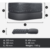 Logitech k860 ergo keyboard (zwart, 100%, bluetooth, us international iso)