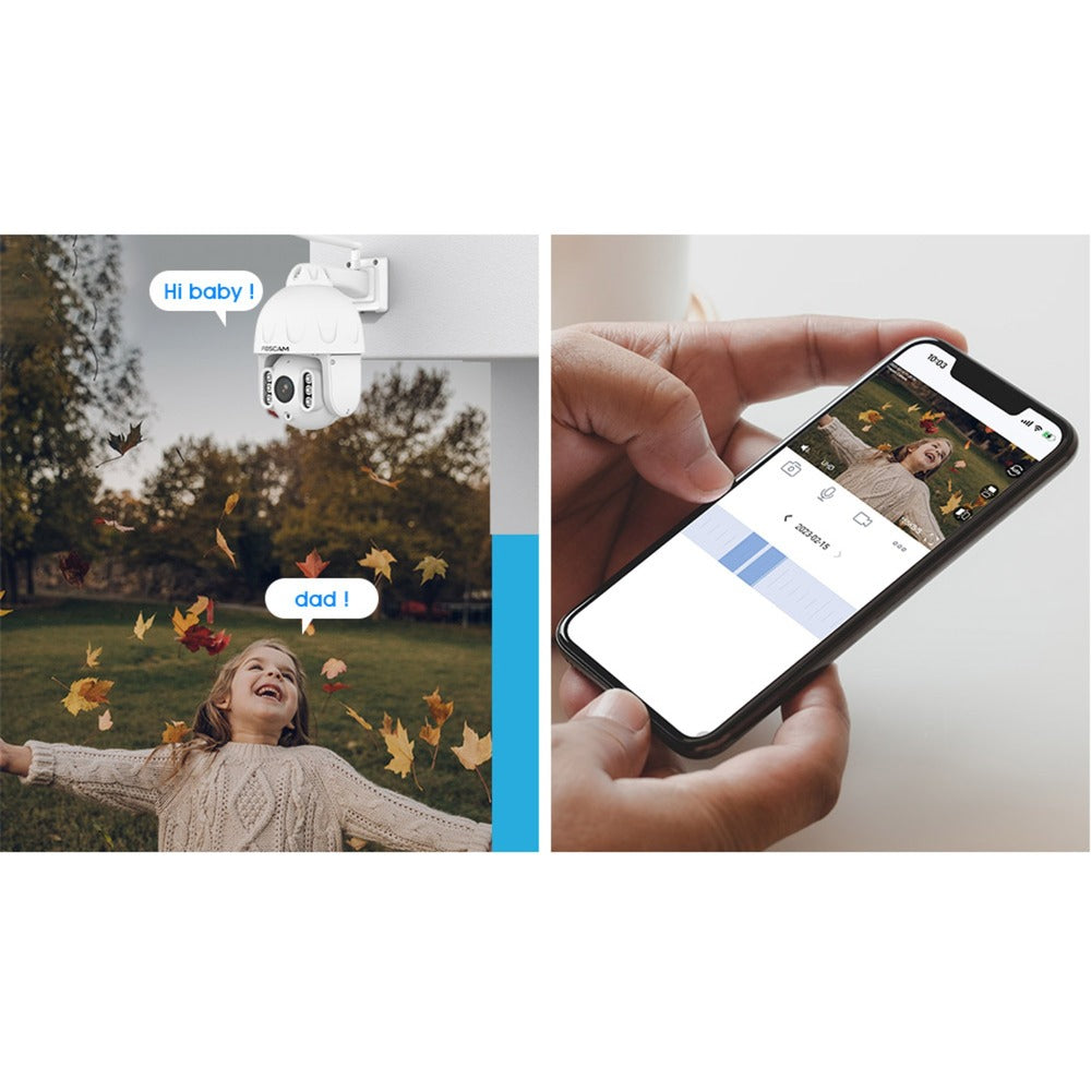 Foscam sd8p, 4k 8mp dual-band wifi ptz buiten beveiligingscamera (wit)