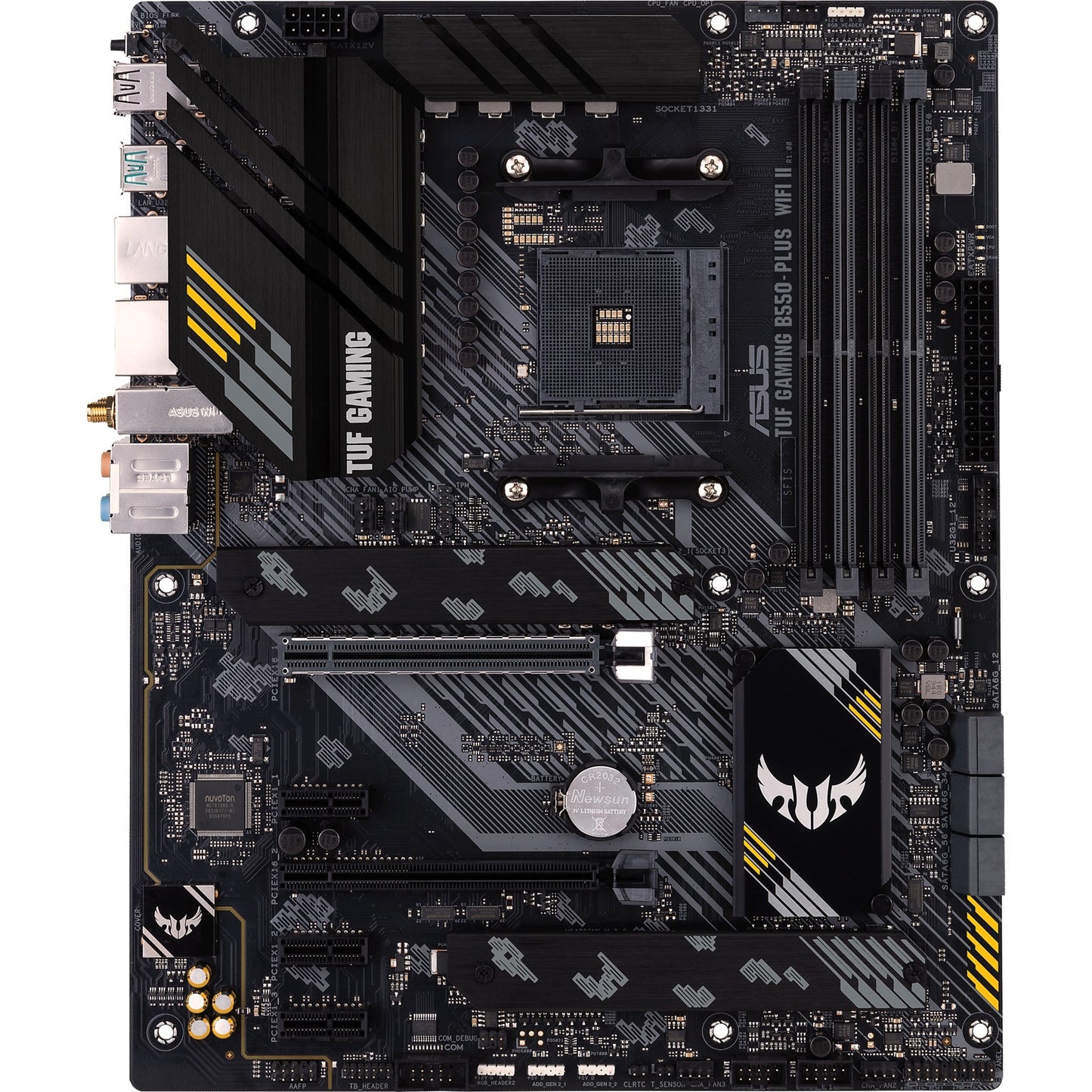 Asus tuf gaming b550-plus wifi ii socket am4 moederbord (zwart, raid, gb-lan, wi-fi 6, bt, sound, atx)