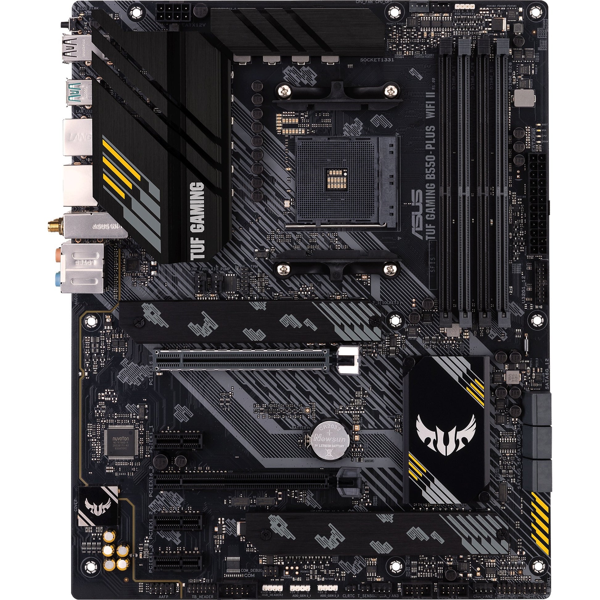 Asus tuf gaming b550-plus wifi ii socket am4 moederbord (zwart, raid, gb-lan, wi-fi 6, bt, sound, atx)