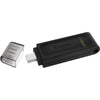 Kingston datatraveler 70 256 gb usb-stick (zwart, dt70 256gb, usb-c 3.2 gen 1)