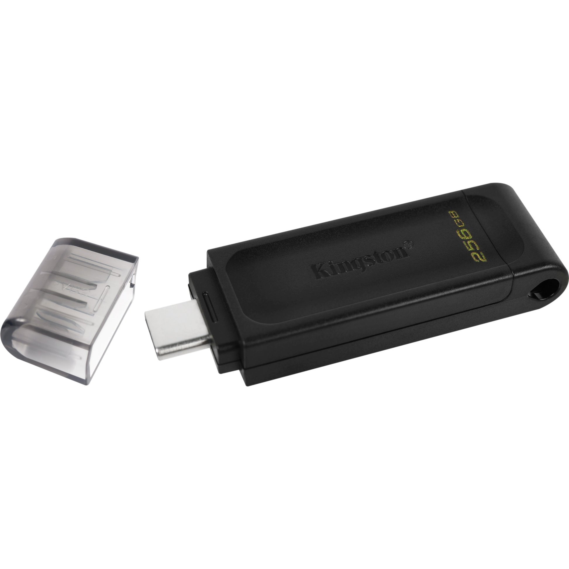 Kingston datatraveler 70 256 gb usb-stick (zwart, dt70 256gb, usb-c 3.2 gen 1)
