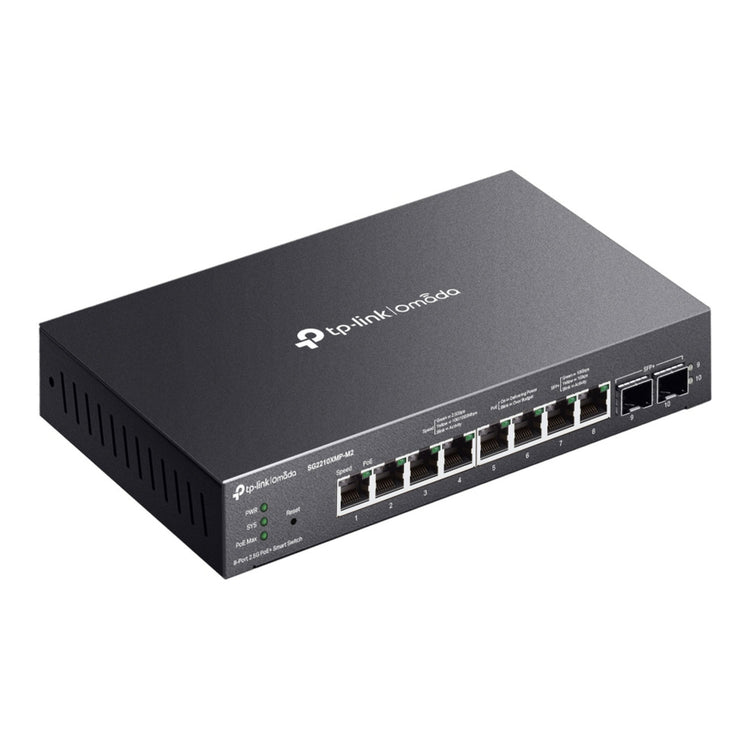 Tp-link omada sg2210xmp-m2 8-poorts 2.5gbase-t smart switch (zwart, 8x poe+, 2x 10ge sfp+)