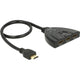 Delock 3 x hdmi in > 1 x hdmi out hdmi switch (zwart, 50 centimeter, 4k)