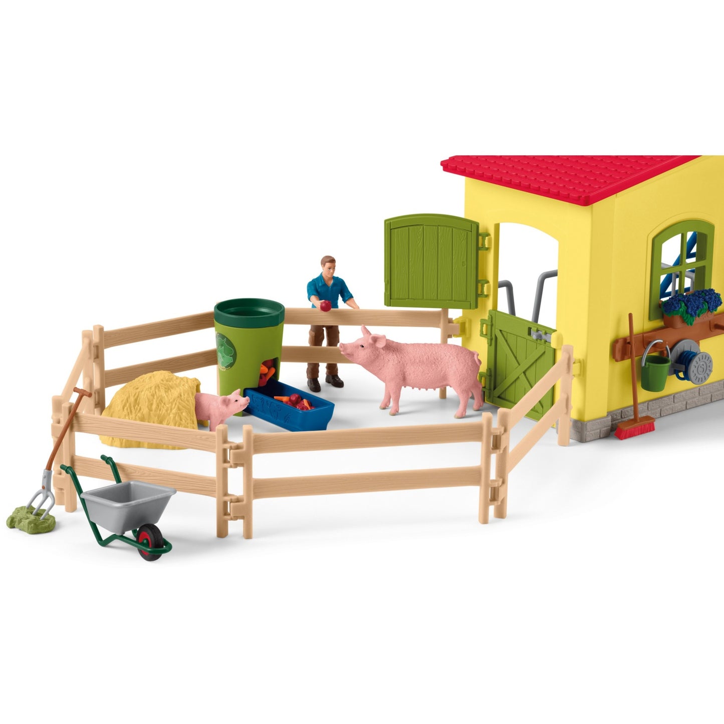 Schleich farm world - grote stal, geel speelfiguur