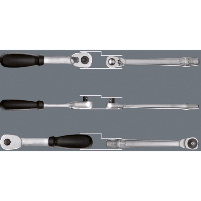 Wera 8100 sa 11 zyklop metal-ratelset, 28‑delig gereedschapsset (omschakelpal, 1 4 -aandrijving)
