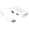 Delock displayport > vga hdmi dvi adapter (wit, 0,16 meter)