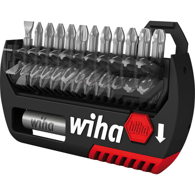Wiha bitset flipselector standard 25 mm (zwart rood, phillips, pozidriv, torx® 13-delig 1 4 c6,3 met riemclip)