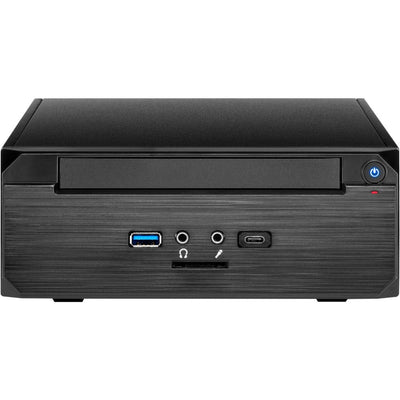 Inter-tech itx mw-02 ii htpc behuizing (zwart | 1x usb-a | 1x usb-c)
