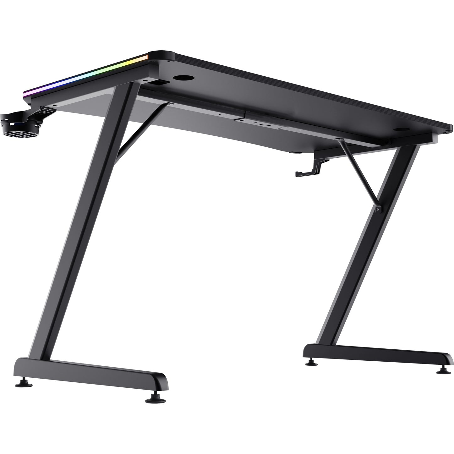 Trust gxt 709 luminus rgb-gamingbureau gaming desk (zwart)