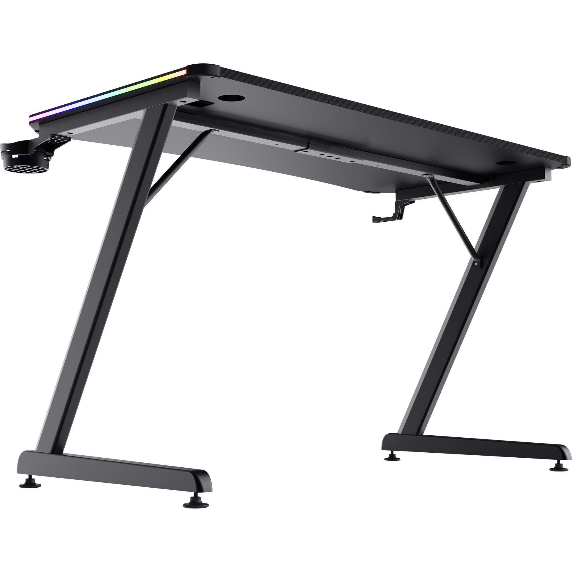 Trust gxt 709 luminus rgb-gamingbureau gaming desk (zwart)