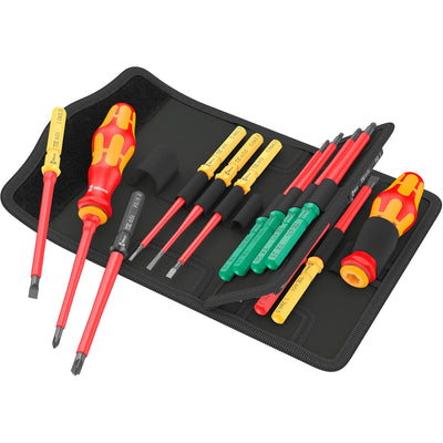 Wera kraftform kompakt vde 17 universal 1 tool finder schroevendraaier (rood geel, 17‑delig)