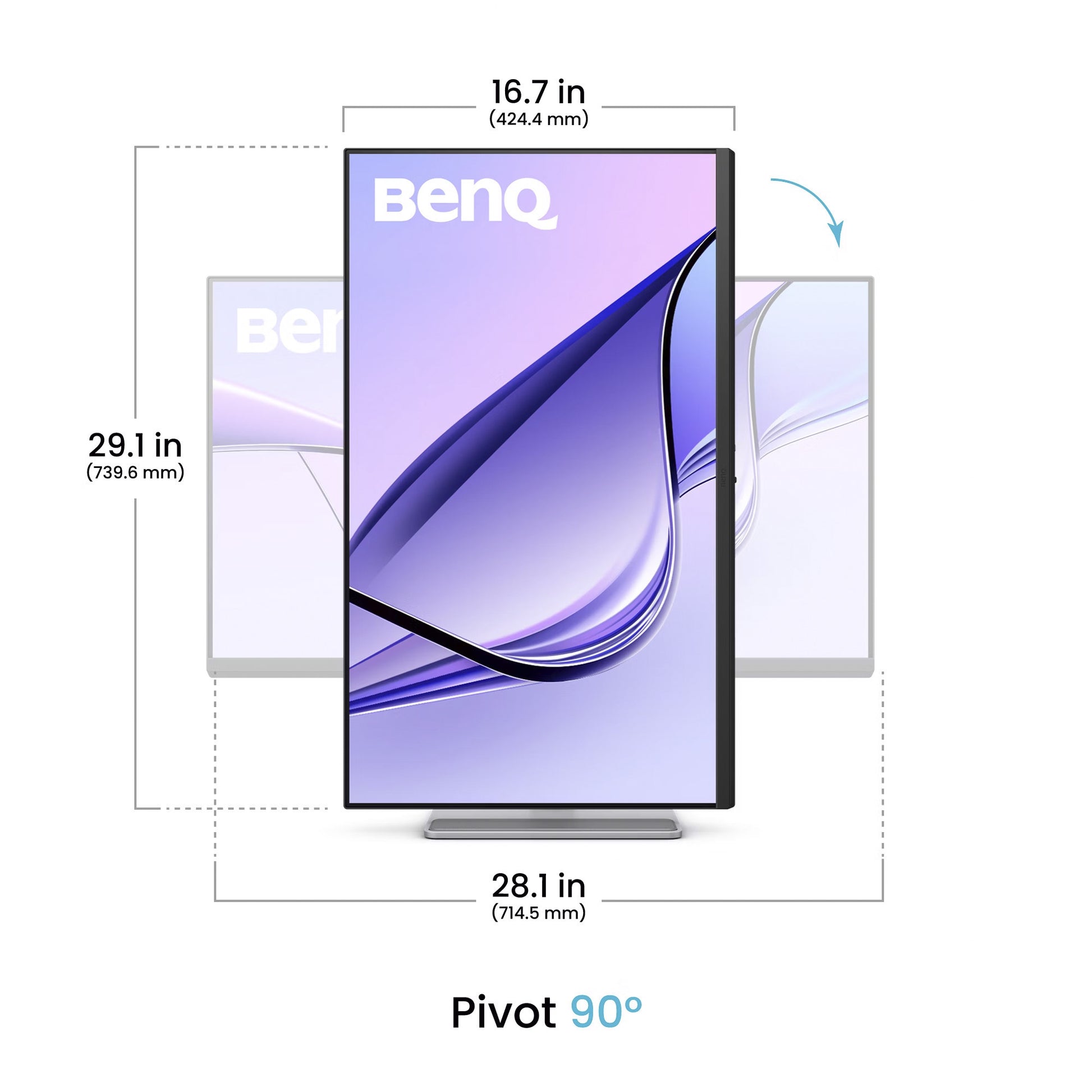 Benq ma270up voor macbook 27 4k uhd monitor (zilver, hdmi, usb-a, usb-c, audio)