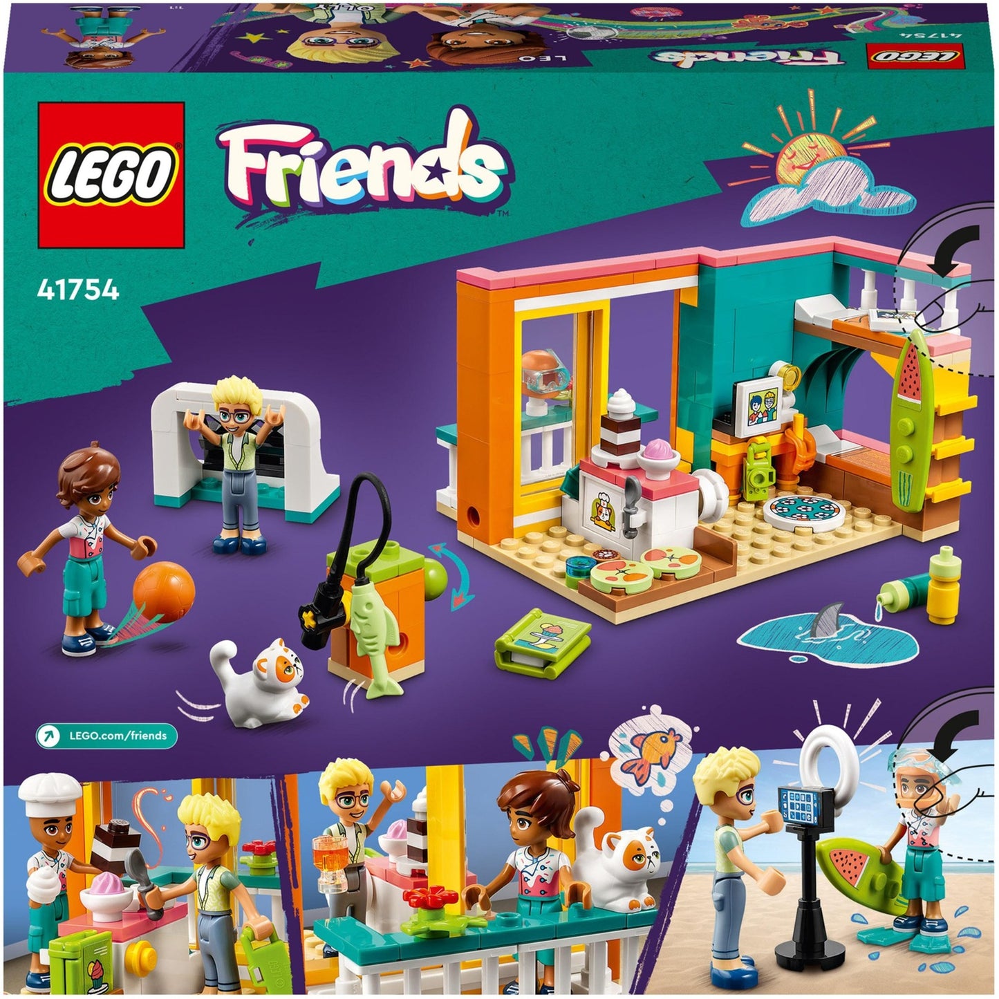 Lego friends - leo’s kamer constructiespeelgoed (41754)