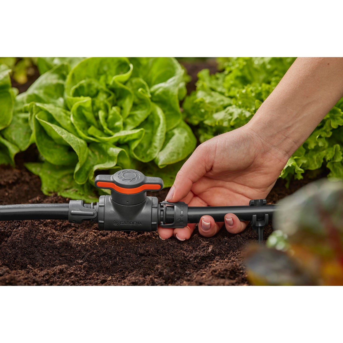 Gardena micro-drip-system afsluit- en reguleerventiel 13 mm (1 2 ) (grijs oranje)