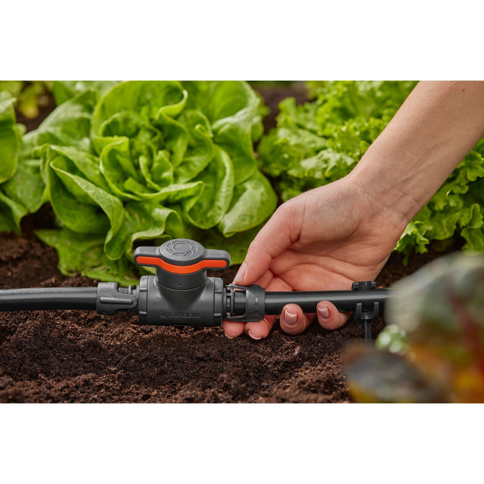 Gardena micro-drip-system afsluit- en reguleerventiel 13 mm (1 2 ) (grijs oranje)