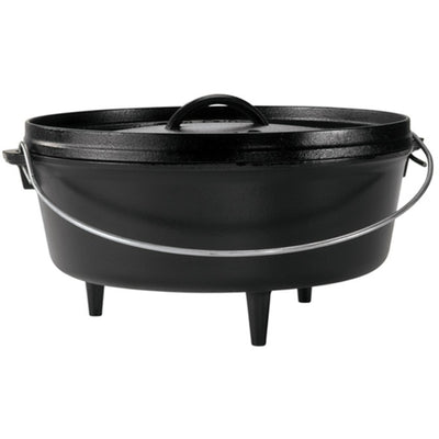 Lodge camp dutch oven l12co3, vlak kookpan (zwart, met pootjes)