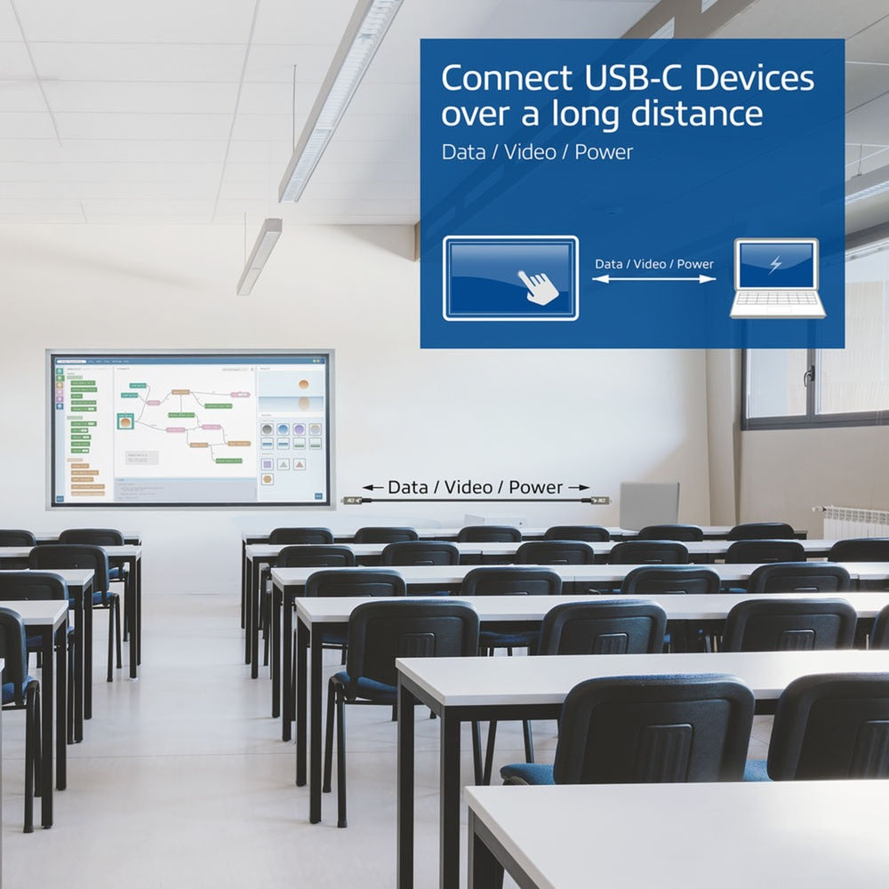 Act connectivity usb-c 3.2 gen2 active optical cable (aoc) aansluitkabel (grijs zwart, 5 meter)