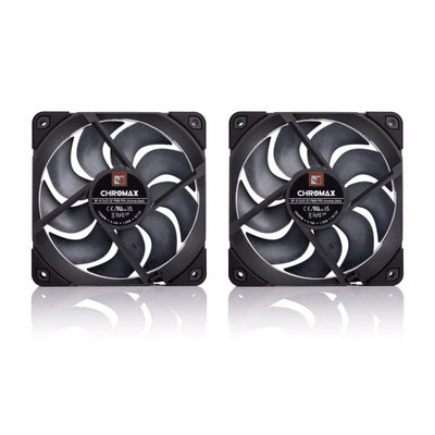 Noctua nf-a12x25 g2 pwm sx2-pp chromax.black case fans (zwart, 2 stuks, 120 x 120 x 25 mm)
