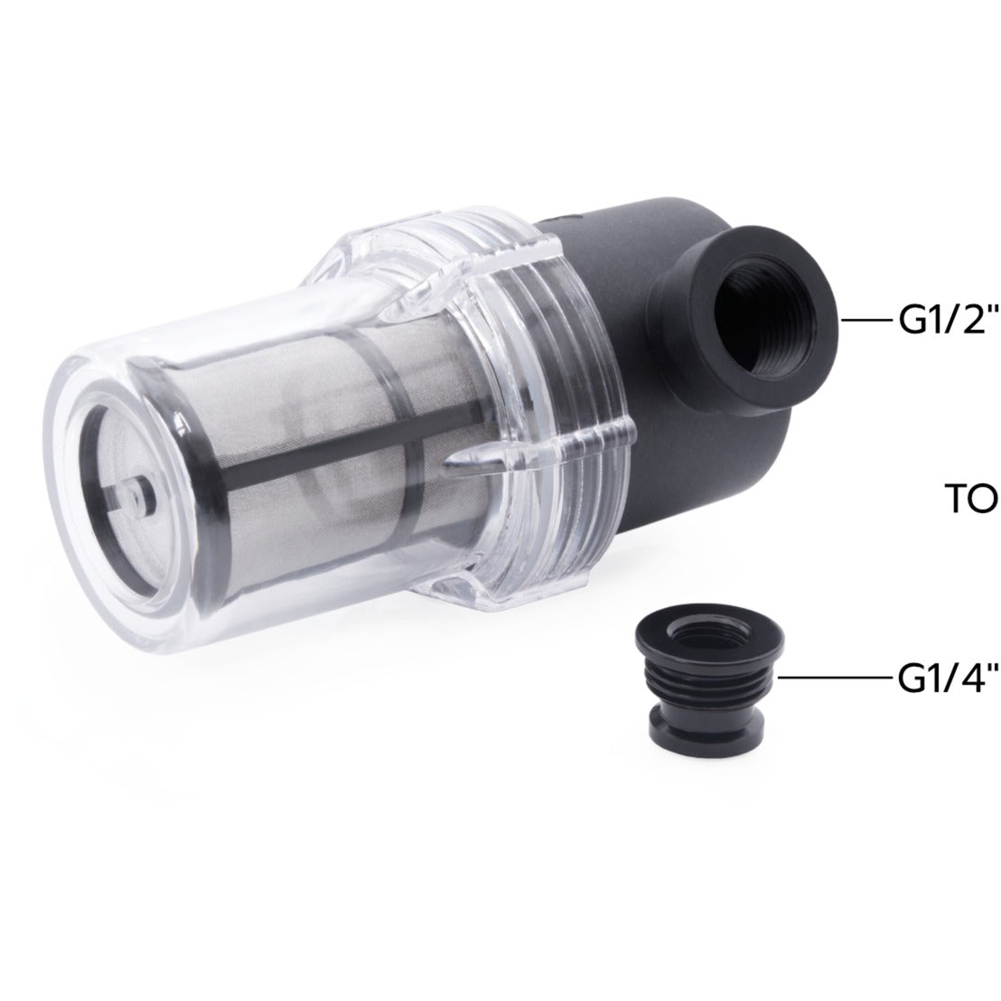 Alphacool es big inline filter 2xg1 (zwart transparant)