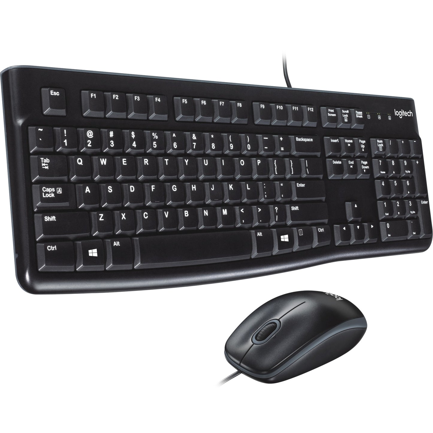 Logitech mk120 desktopset (zwart, eu lay-out (qwerty), rubberdome)