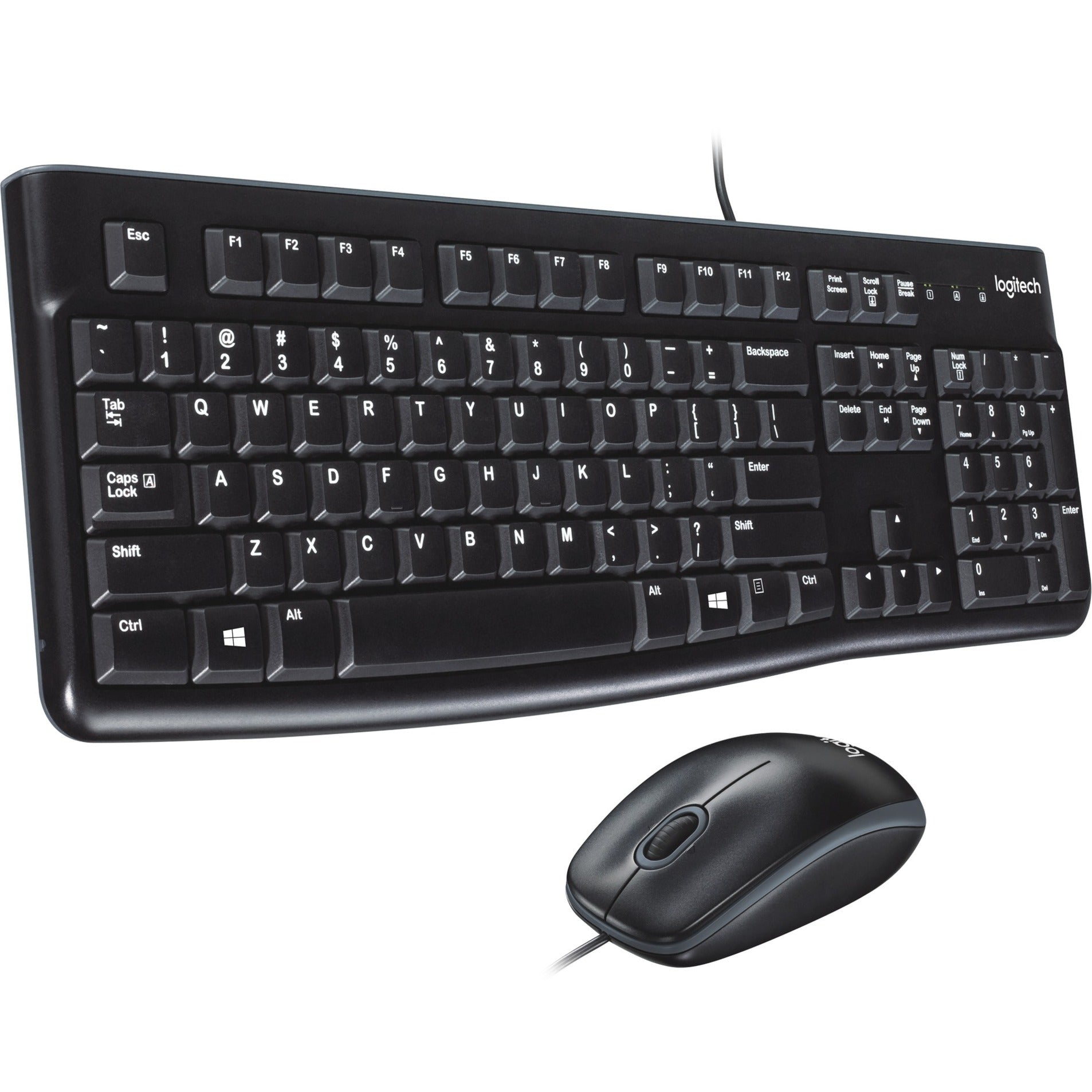 Logitech mk120 desktopset (zwart, eu lay-out (qwerty), rubberdome)