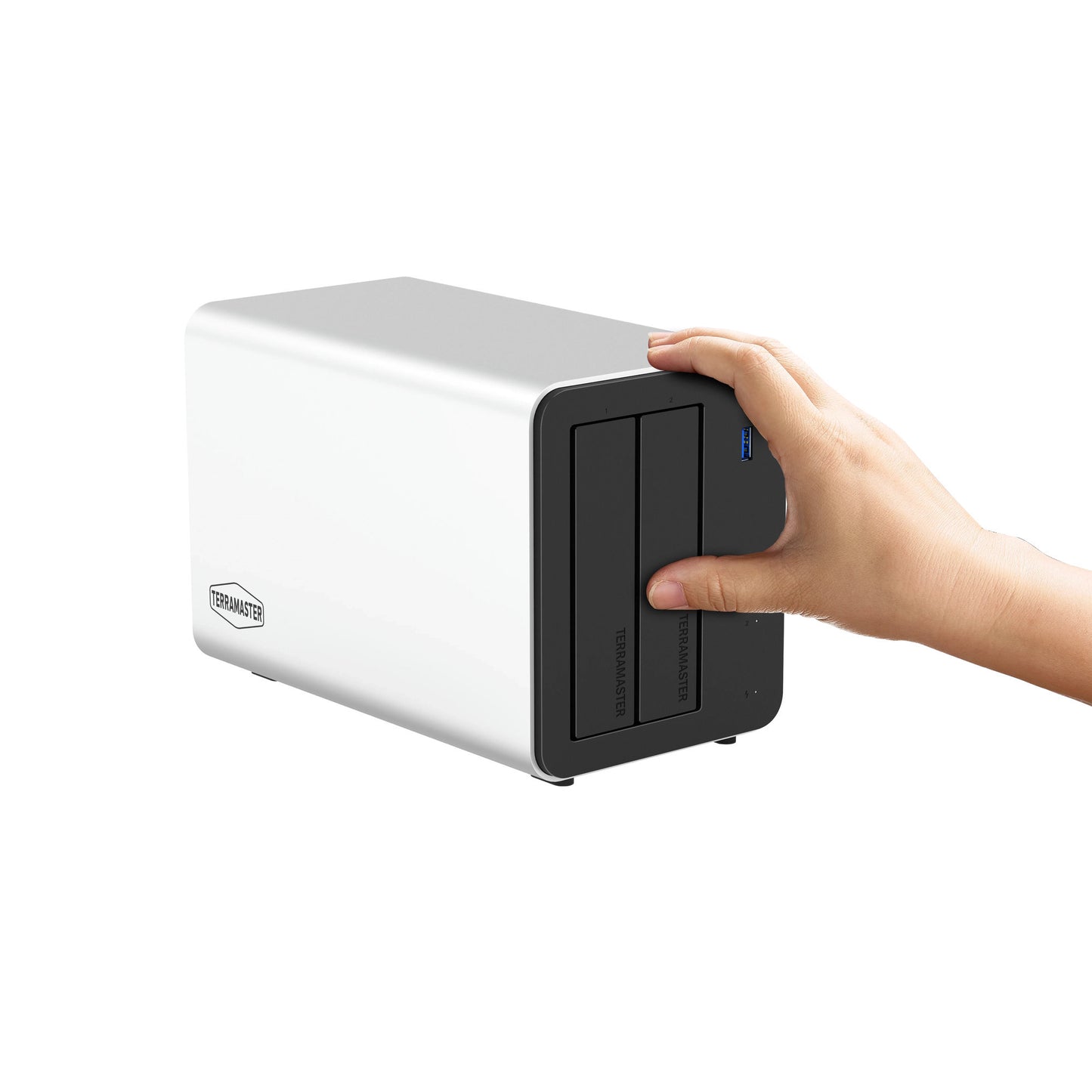 Terramaster f2-425 plus nas (wit, 2x 5gbe, hdmi, usb)