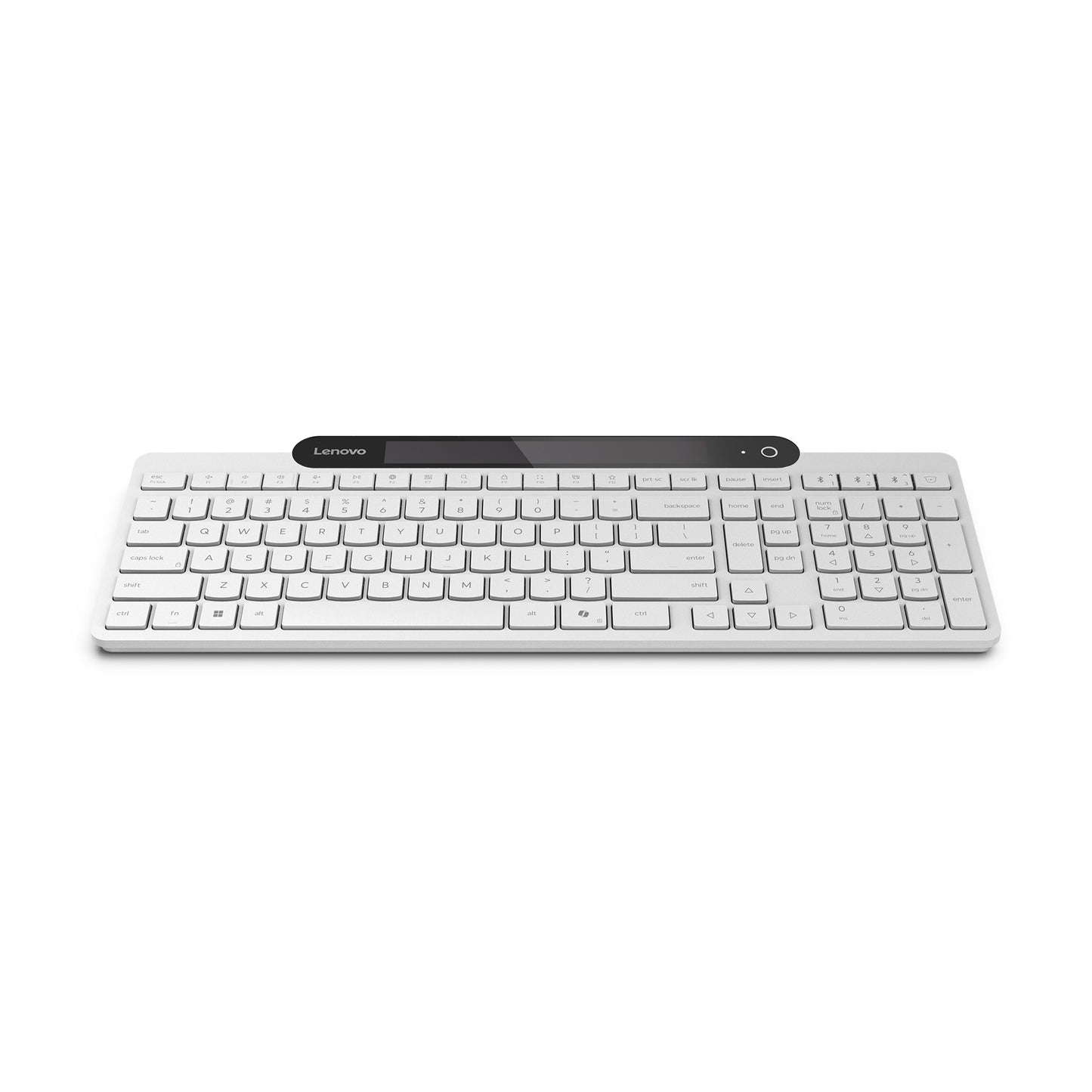 Lenovo 800 self-charging bluetooth keyboard (wit, us lay-out (qwerty), plunger, 100%, plunger switch, bluetooth 5.1, usb-c)