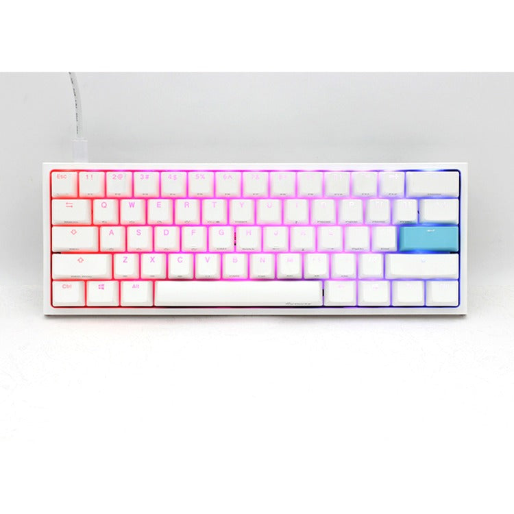 Ducky one 2 pro mini white classic rgb mechanisch gaming toetsenbord (wit, us lay-out (qwerty), cherry mx brown, 60%, rgb led, double-shot pbt, quack mechanics)