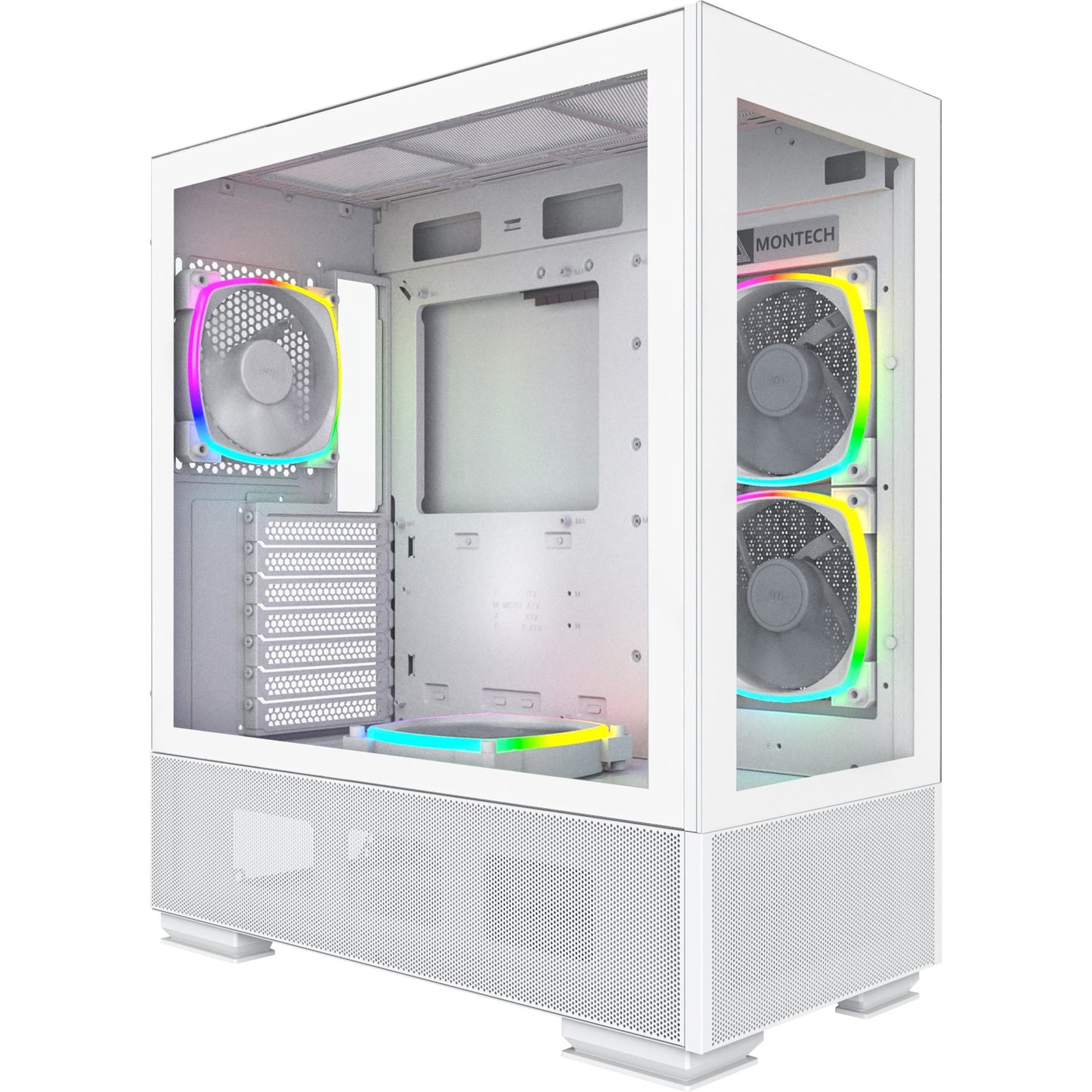 Montech sky two midi tower behuizing (wit | 2x usb-a | 1x usb-c | window)