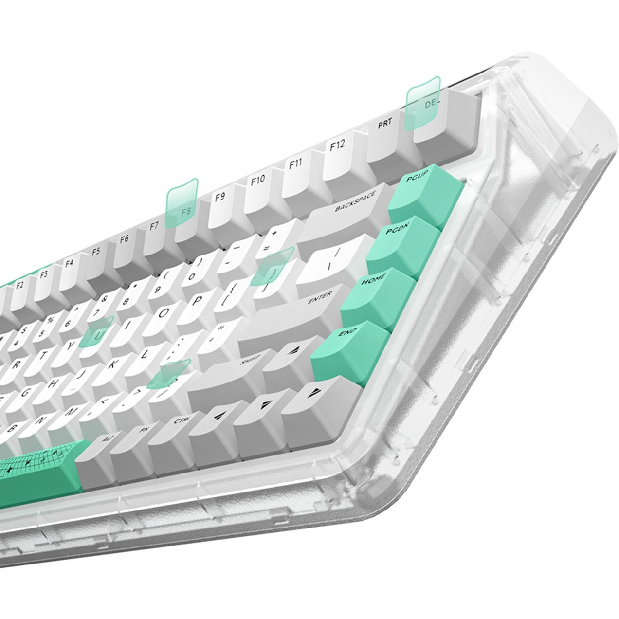 Iqunix og80 wormhole wireless mechanical keyboard (grijs, us lay-out (qwerty), cherry mx brown, 80% (tkl), rgb leds, hot-swappable, pbt, 2.4ghz | bluetooth 5.1 | usb-c)