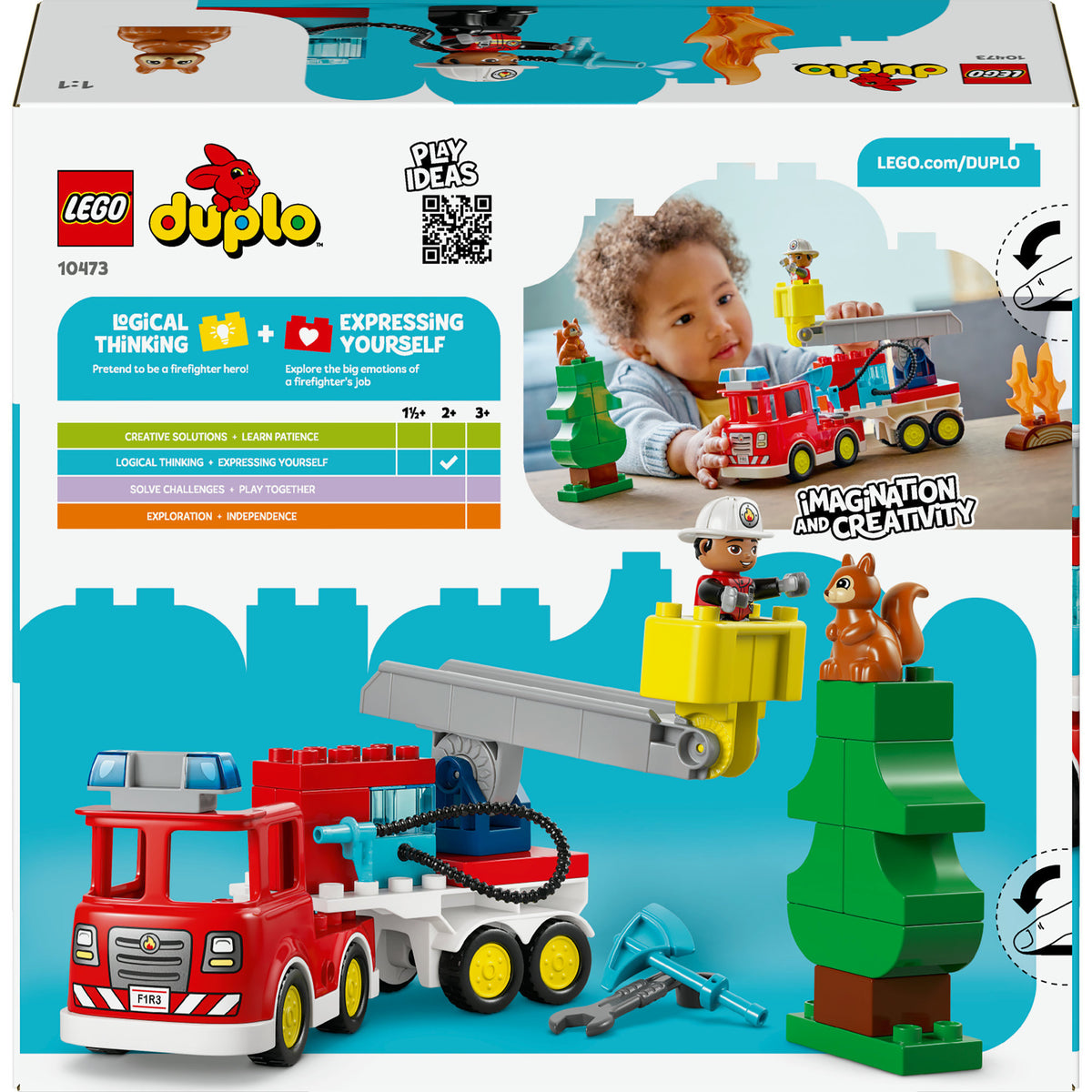 Lego duplo town 10473 brandweertruck met slang en brandweerman