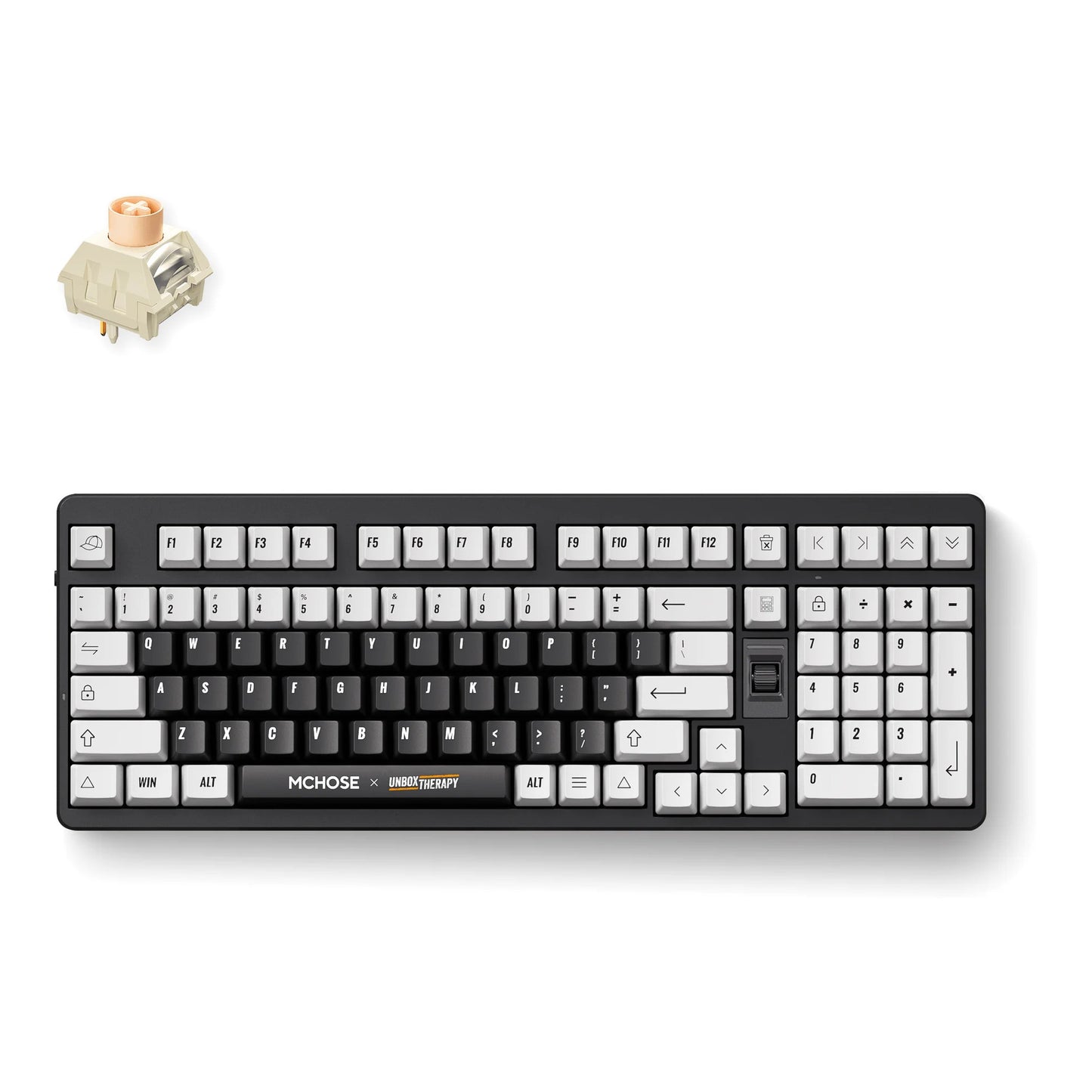 Mchose x unbox therapy - ut98 mechanical keyboard, toetsenbord (classic therapy, icy creamsicle switch, 98%, rgb, hot swap, 2.4 ghz usb-c bluetooth)