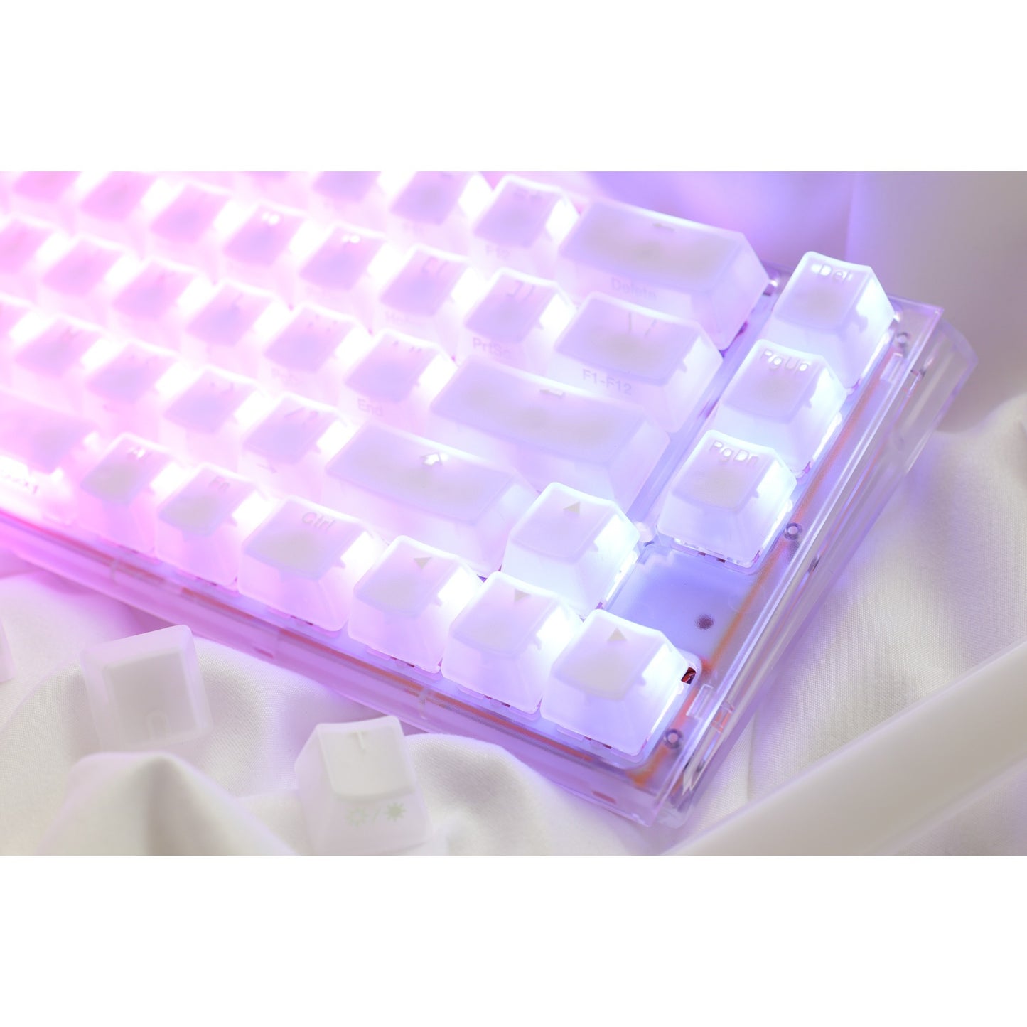 Ducky one 3 sf aura white rgb mechanisch toetsenbord (wit, us lay-out (qwerty), cherry mx brown, 65%, abs double shot, hot swap)