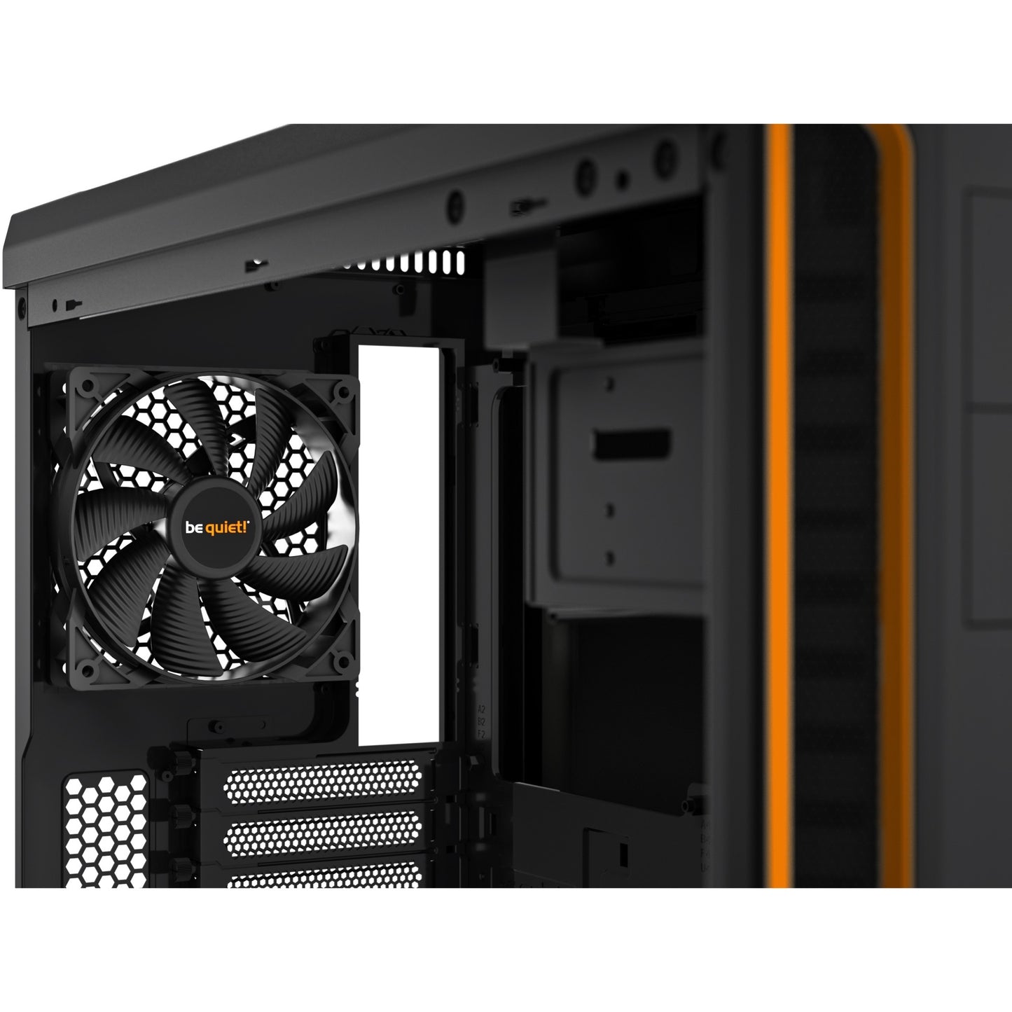 Be quiet! pure base 600 window midi tower behuizing (zwart oranje | 2x usb-a | tempered glass)