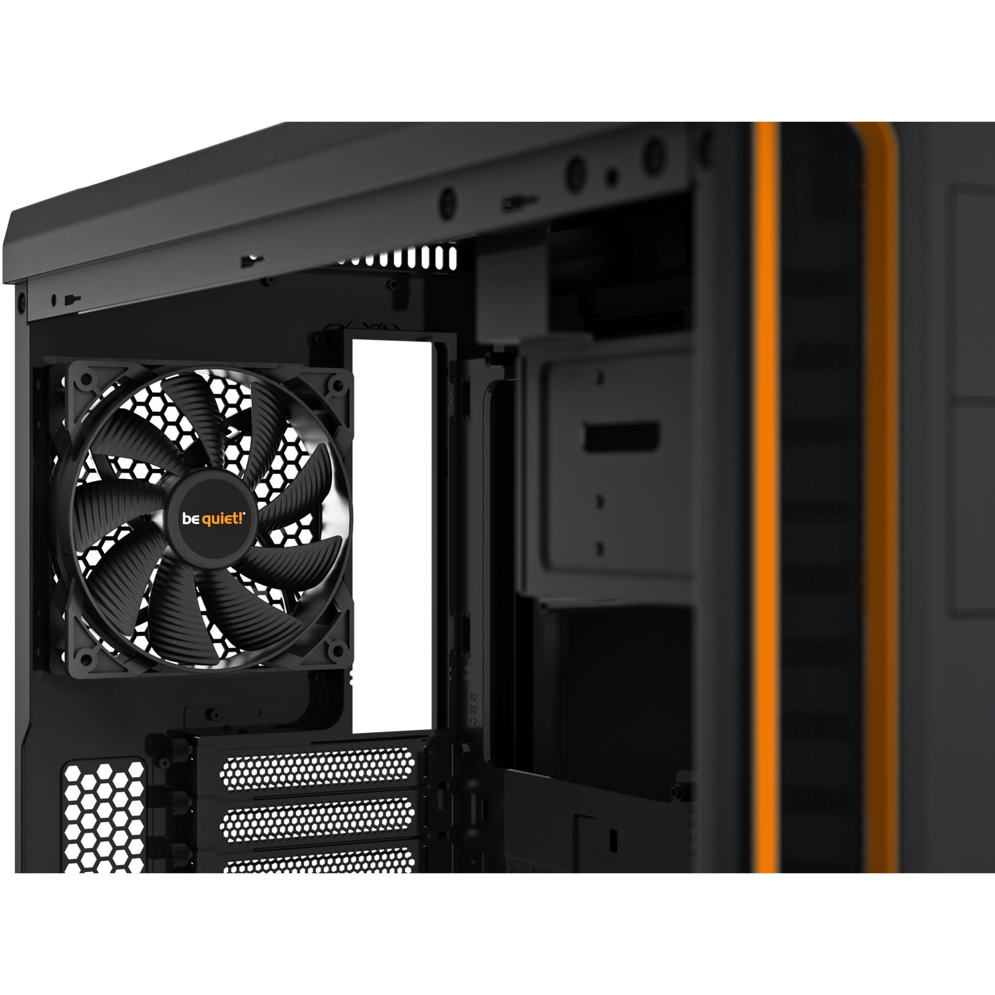 Be quiet! pure base 600 window midi tower behuizing (zwart oranje | 2x usb-a | tempered glass)