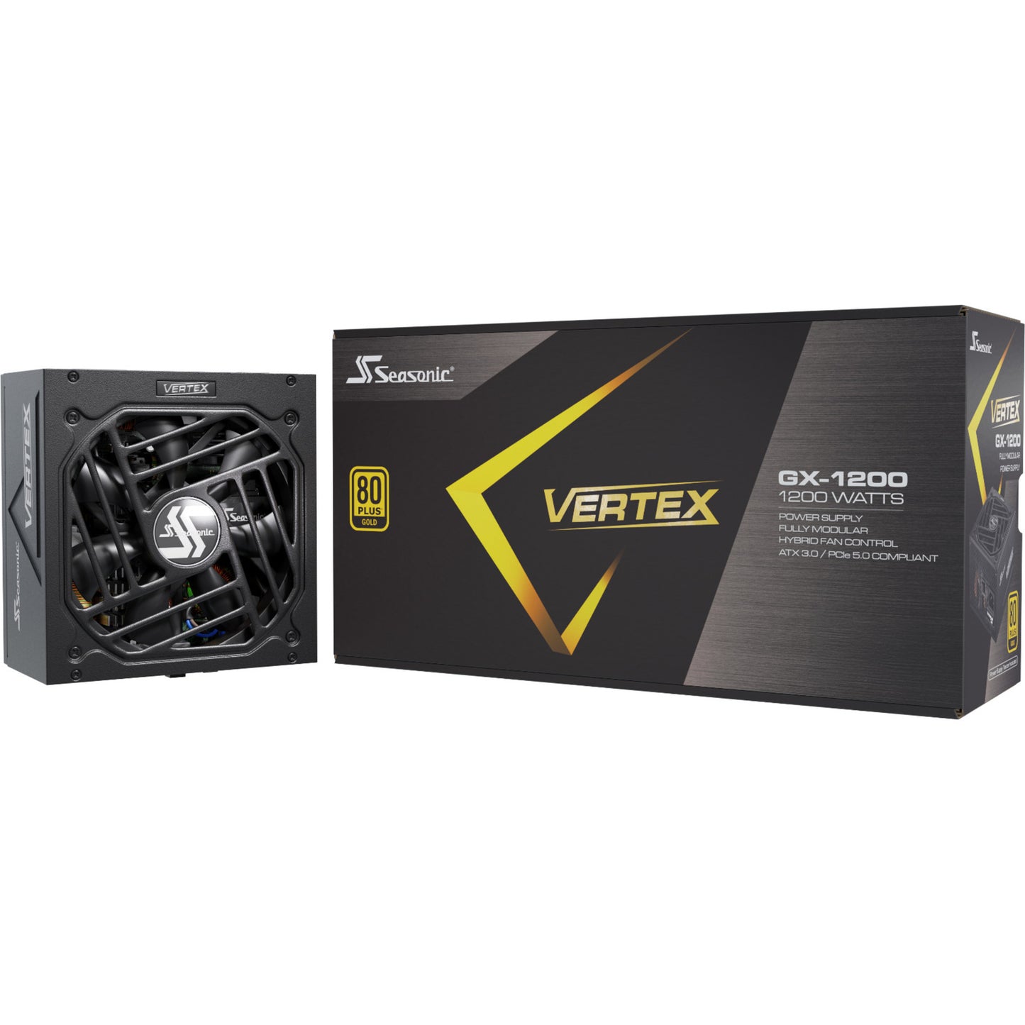 Seasonic vertex gx-1200 modulaire 1200 watt voeding (zwart, 1x 12v-2x6, 3x pcie)