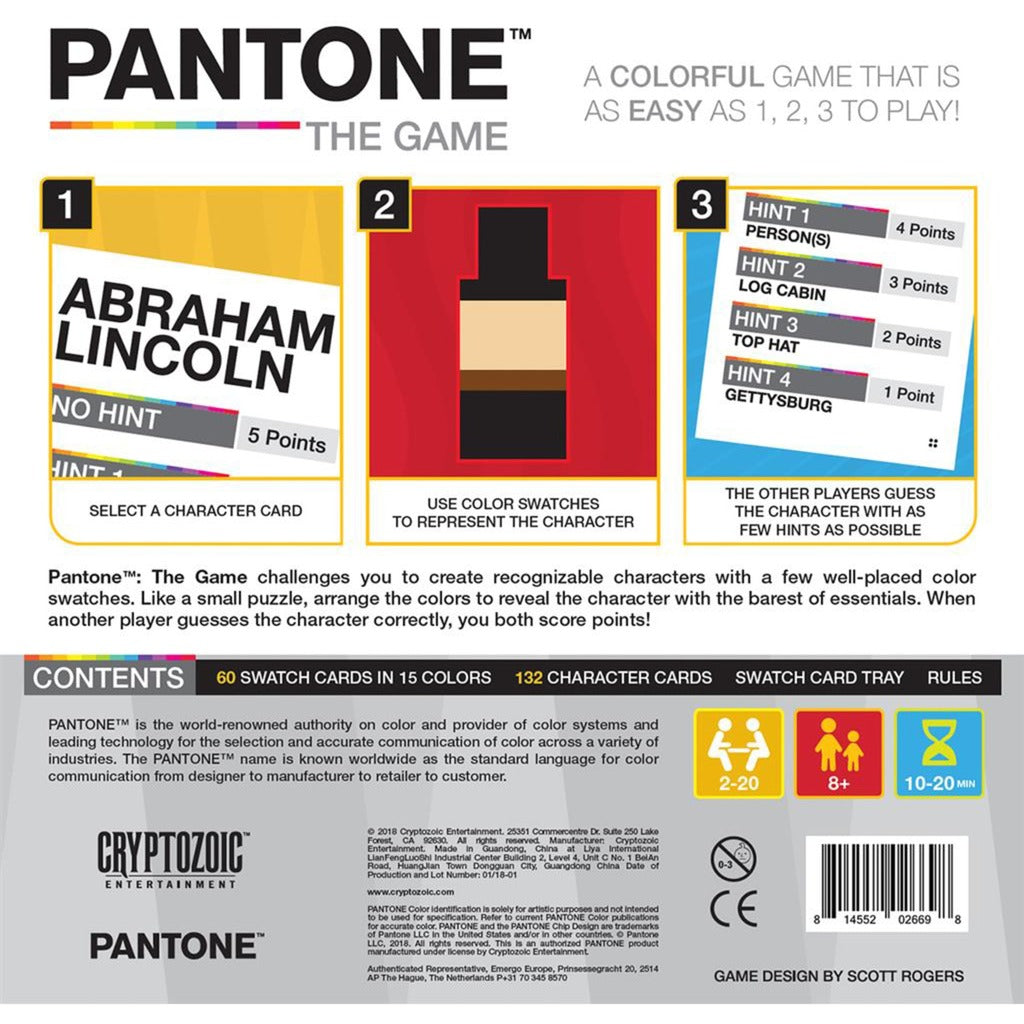 European player network pantone: the game kaartspel (engels, 2 - 20 spelers, 15 minuten, vanaf 8 jaar)