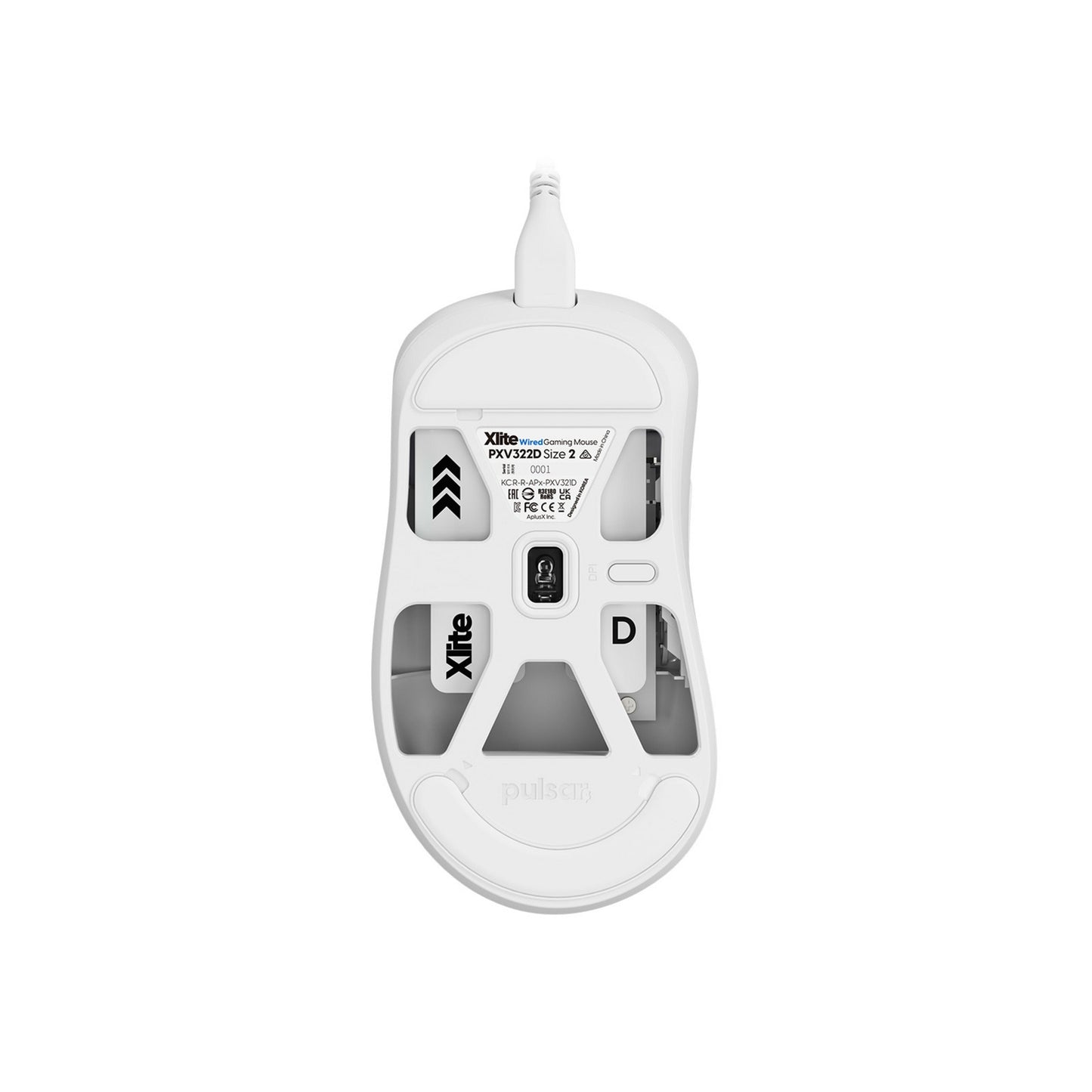 Pulsar xlite medium wired gaming mouse (wit, 26000 dpi)