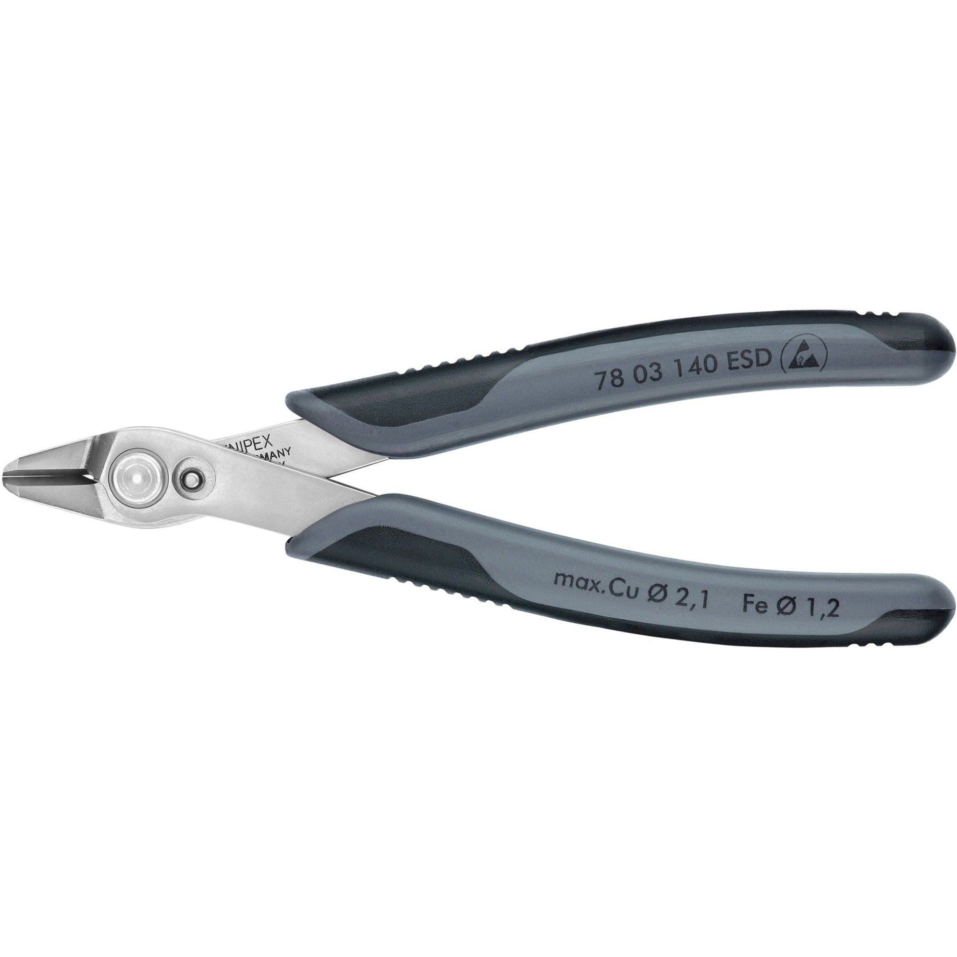 Knipex electronic super knips xl esd 78 03 140 esd elektronica-tang (grijs)