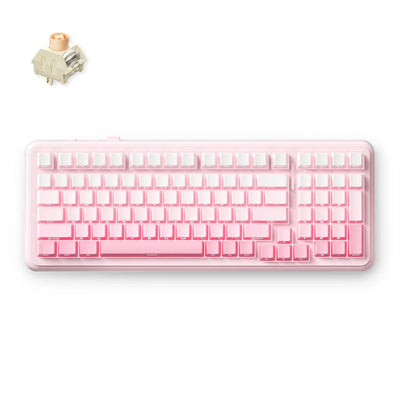 Mchose k99 v2 wireless gasket mount mechanical keyboard (lichtroze, us lay-out (qwerty), kailh box icy creamsicle, 99%, rgb, pbt keycaps, hot-swap, 2.4 ghz | bluetooth | usb-c)