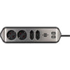 Brennenstuhl estilo hoekstekkerdoos 4-voudig stekkerdoos (zwart roestvrij staal, 2x usb)