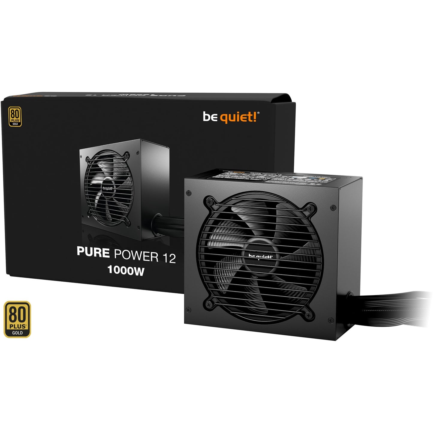 Be quiet! pure power 12 1000 watt voeding (zwart, 3x pcie)