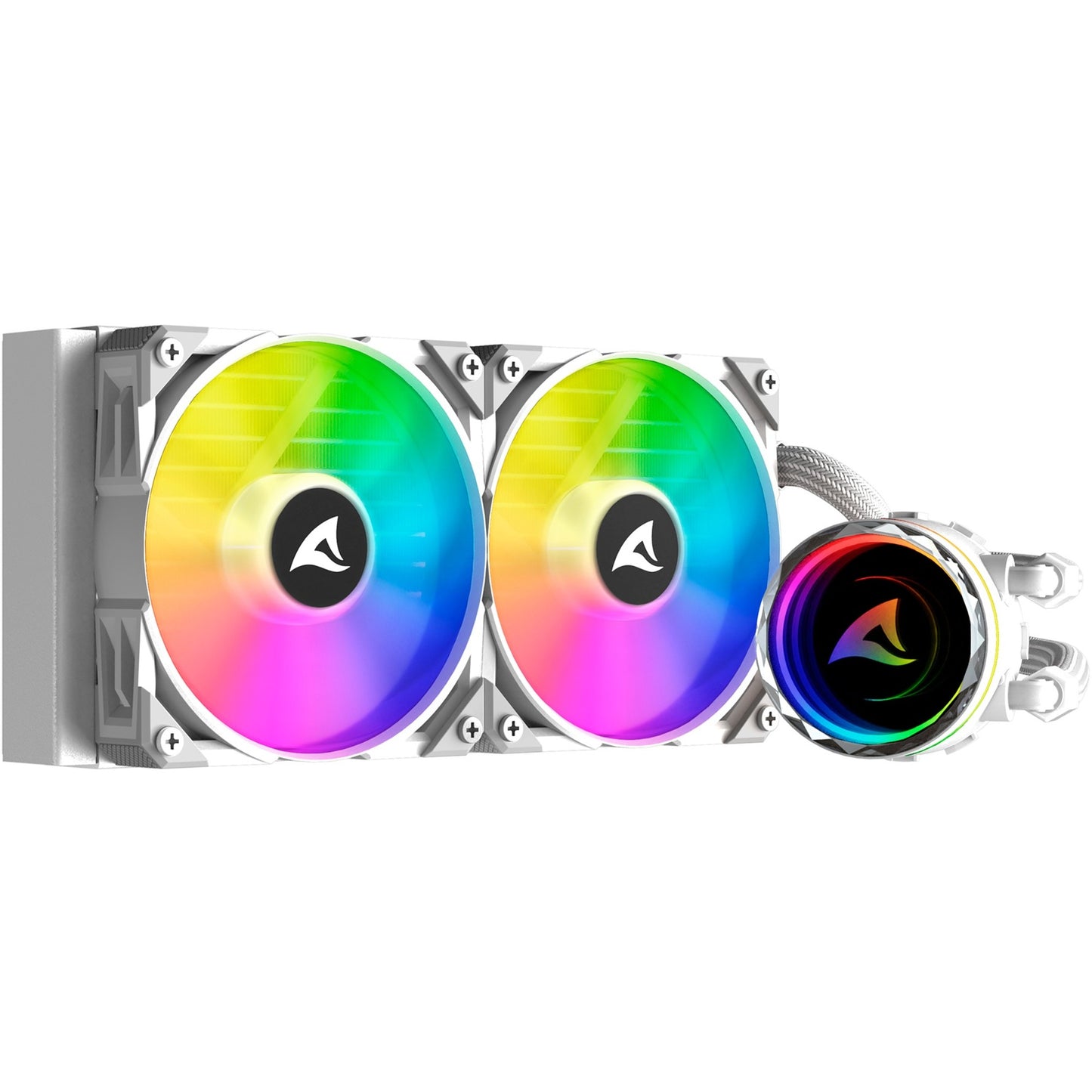 Sharkoon s80 rgb white waterkoeling (wit, 4-pins pwm fan-connector)