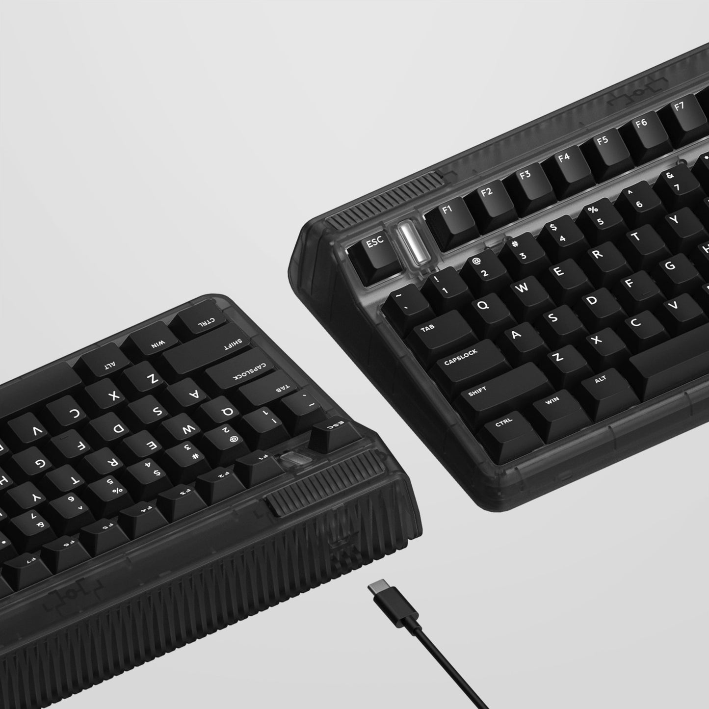 Iqunix og80 dark side wireless mechanical keyboard (zwart, us lay-out (qwerty), cherry mx brown, 80% (tkl), rgb leds, hot-swappable, pbt, 2.4ghz | bluetooth 5.1 | usb-c)