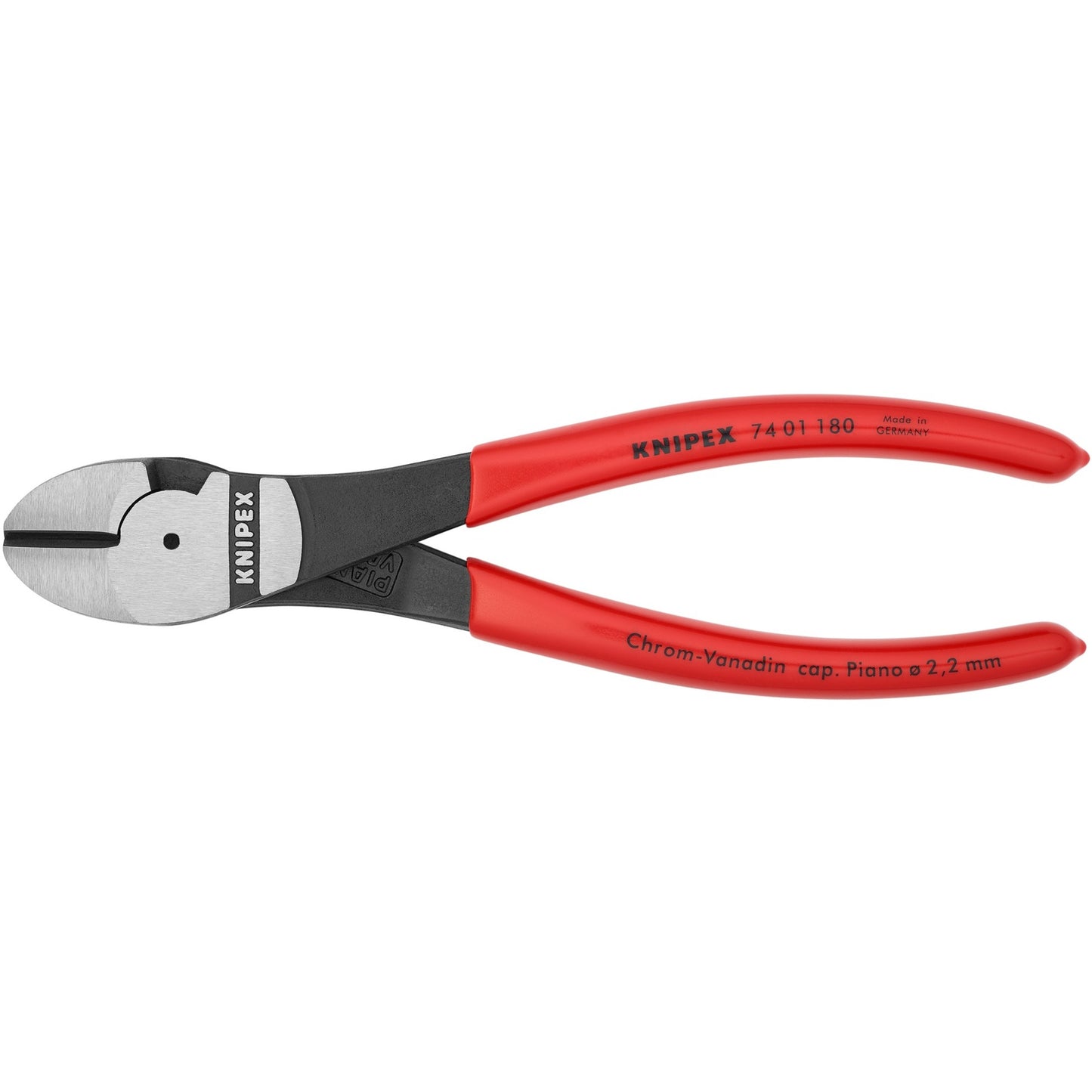Knipex kracht-zijsnijtang 74 01 180 kniptang (rood)
