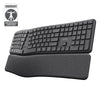 Trust keyra ergonomisch draadloos toetsenbord (zwart, us lay-out (qwerty), 100%, 2.4 ghz usb | bluetooth)