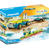 Playmobil family fun - strandwagen met kano's constructiespeelgoed (70436) - afbeelding 1